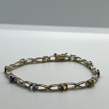 925 Sterling Silver Tourmalines Bracelet