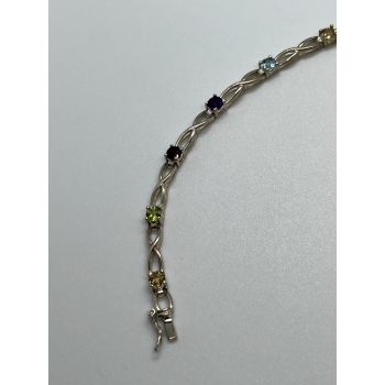 925 STERLING SILVER TOURMALINES BRACELET