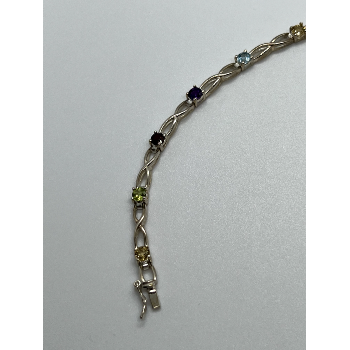 925 STERLING SILVER TOURMALINES BRACELET