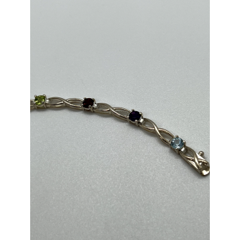 925 STERLING SILVER TOURMALINES BRACELET