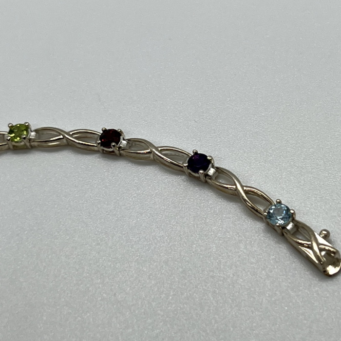 925 Sterling Silver Tourmalines Bracelet