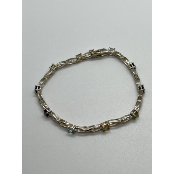 925 STERLING SILVER TOURMALINES BRACELET