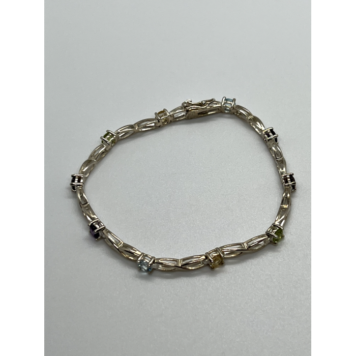 925 STERLING SILVER TOURMALINES BRACELET