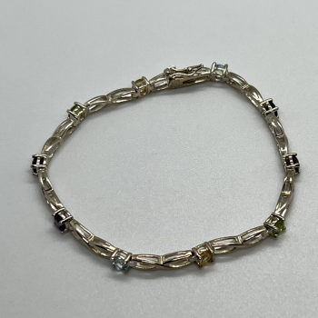 925 Sterling Silver Tourmalines Bracelet