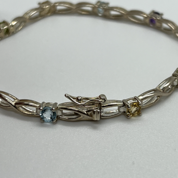925 Sterling Silver Tourmalines Bracelet