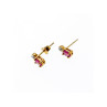 925 Sterling Silver Gold Plated Pink Topaz & Diamond Stud Earrings