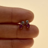 925 Sterling Silver Gold Plated Pink Topaz & Diamond Stud Earrings