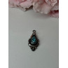 925 Sterling Silver Turquoise Pendant Length 1.1 In