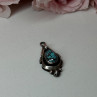 925 Sterling Silver Turquoise Pendant Length 1.1 In