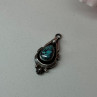 925 Sterling Silver Turquoise Pendant Length 1.1 In