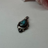 925 Sterling Silver Turquoise Pendant Length 1.1 In