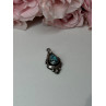 925 Sterling Silver Turquoise Pendant Length 1.1 In