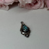 925 Sterling Silver Turquoise Pendant Length 1.1 In