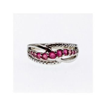 925 Sterling Silver Pink Spinel Ring Size 7.25