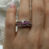 925 Sterling Silver Pink Spinel Ring Size 7.25