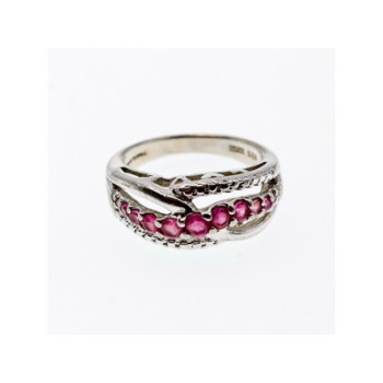 925 Sterling Silver Pink Spinel Ring Size 7.25