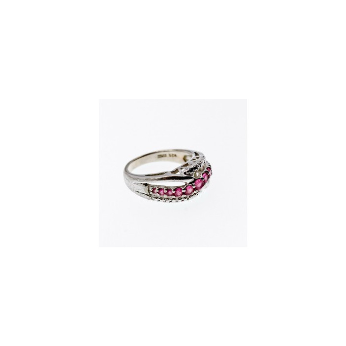 925 Sterling Silver Pink Spinel Ring Size 7.25