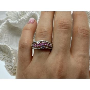 925 Sterling Silver Pink Spinel Ring Size 7.25