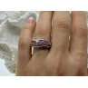 925 Sterling Silver Pink Spinel Ring Size 7.25