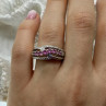 925 Sterling Silver Pink Spinel Ring Size 7.25