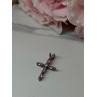 925 Sterling Silver Morganite & CZ Cross Length 1.1 In
