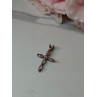 925 Sterling Silver Morganite & CZ Cross Length 1.1 In