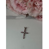 925 Sterling Silver Morganite & CZ Cross Length 1.1 In