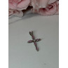 925 Sterling Silver Morganite & CZ Cross Length 1.1 In