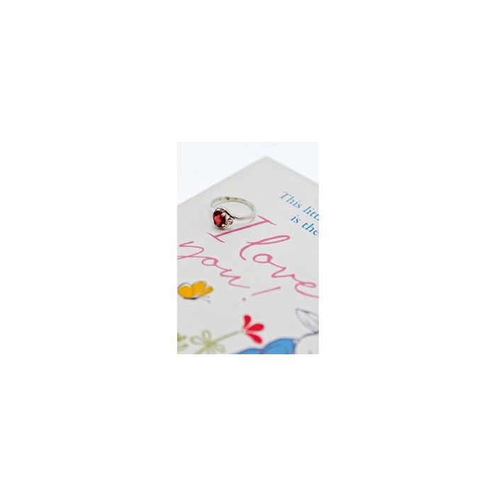 925 Sterling Silver Almandine & Beryl Ring Size 6