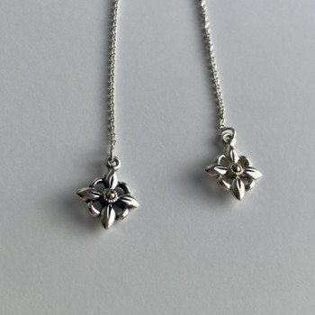 925 Sterling Silver Marcasites Threader Earrings
