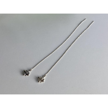 925 Sterling Silver Marcasites Threader Earrings