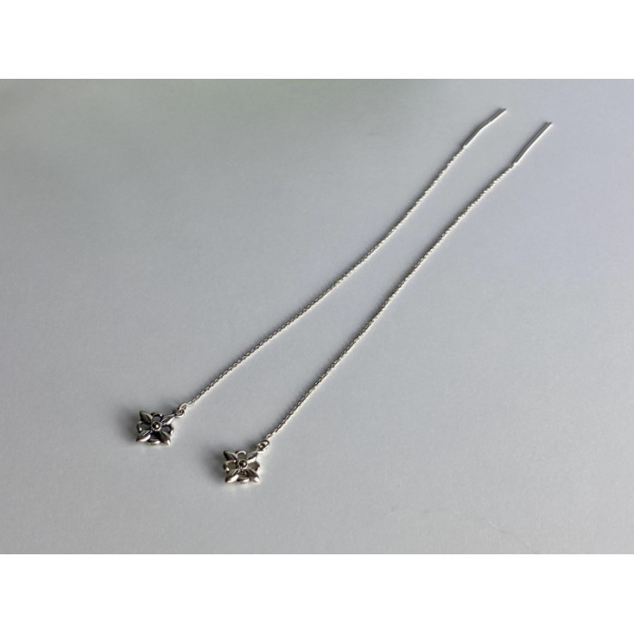 925 Sterling Silver Marcasites Threader Earrings