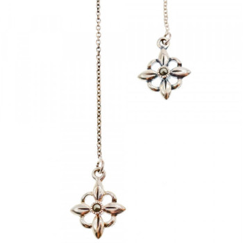 925 Sterling Silver Marcasites Threader Earrings