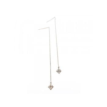 925 Sterling Silver Marcasites Threader Earrings