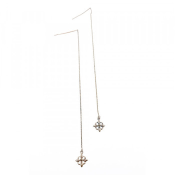 925 Sterling Silver Marcasites Threader Earrings