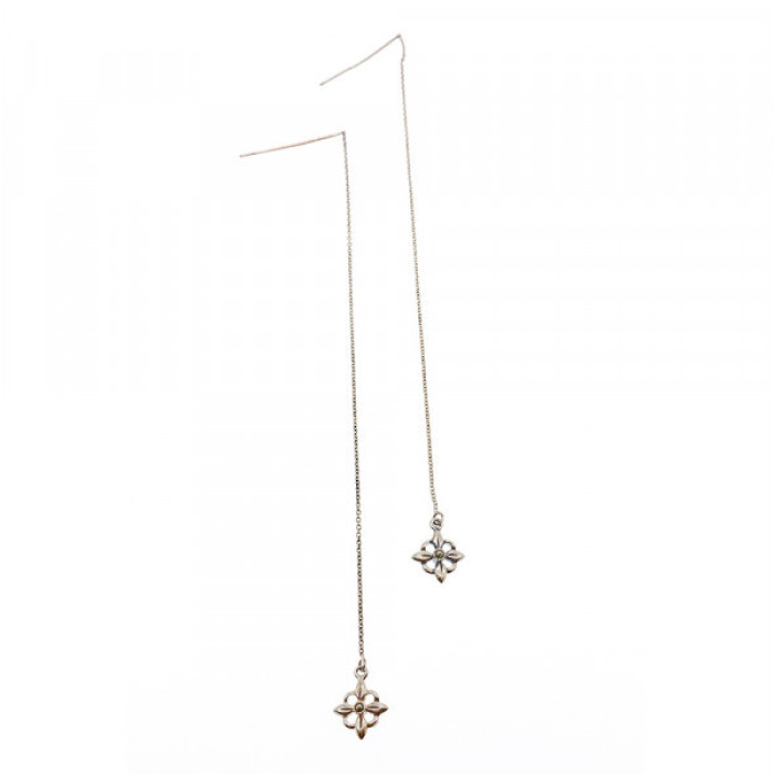 925 Sterling Silver Marcasites Threader Earrings