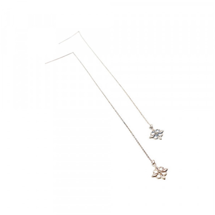 925 Sterling Silver Marcasites Threader Earrings