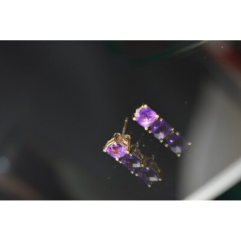 10K YELLOW GOLD AMETHYST EARRINGS