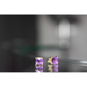 10K YELLOW GOLD AMETHYST EARRINGS