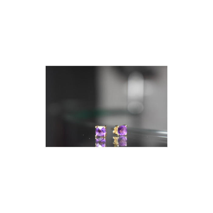 10K YELLOW GOLD AMETHYST EARRINGS
