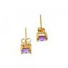 10K Yellow Gold Amethyst Earrings
