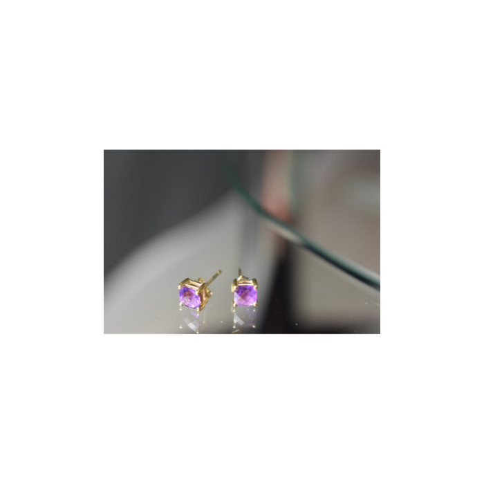 10K YELLOW GOLD AMETHYST EARRINGS