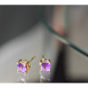 10K Yellow Gold Amethyst Earrings