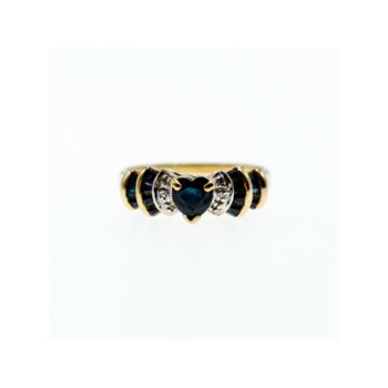 10K YELLOW GOLD SAPPHIRES & DIAMONDS 