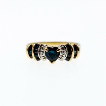 10K Yellow Gold Sapphires & Diamonds 