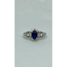 925 Sterling Silver Blue & White Sapphire 