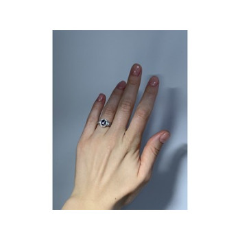 925 Sterling Silver Blue & White Sapphire 