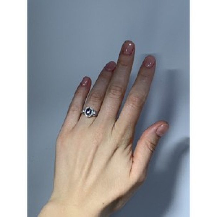 925 Sterling Silver Blue & White Sapphire 
