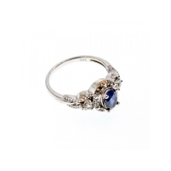 925 Sterling Silver Blue & White Sapphire 