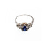 925 Sterling Silver Blue & White Sapphire 